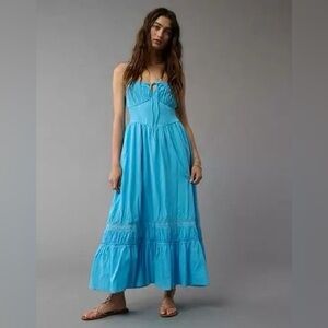 American Eagle Corset Tiered Midi Dress